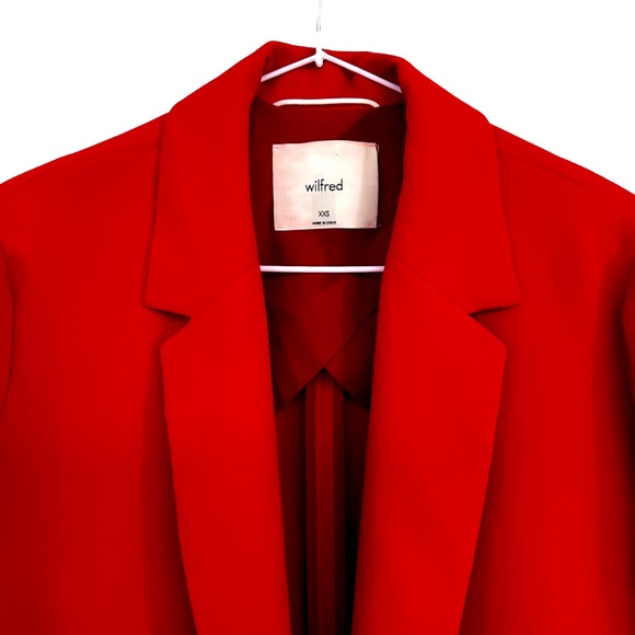 Aritzia Wilfred Cherrelle Relaxed Blazer Red XXS - Picture 2 of 9
